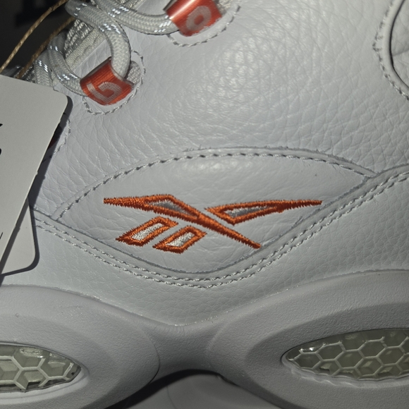 SOLD!!! Size 11.5 - Mens Reebok Allen Iverson Question Mid Orange Toe - Picture 7 of 9